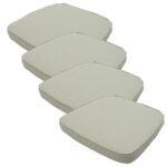 Stuhlkissen Outdoor 4er-Set, Sitzkissen wasserabweisend, beige, je 48 x 48 cm