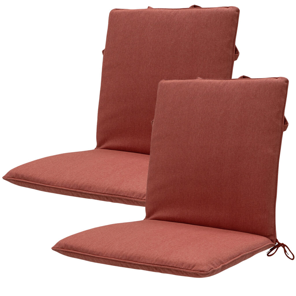 Niederlehner-Auflage 2er-Set, Gartenstuhlkissen wasserabweisend, terra, 97 x 49 cm