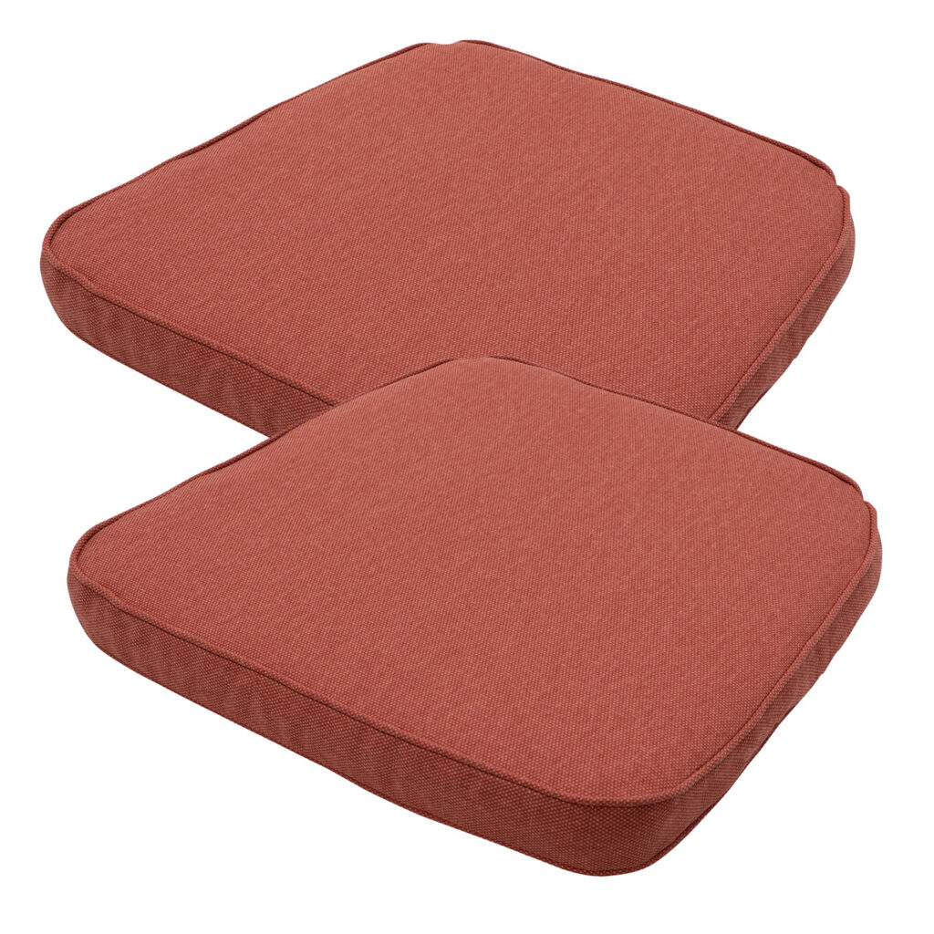 Stuhlkissen Outdoor 2er-Set, Sitzkissen wasserabweisend, terra, je 48 x 48 cm