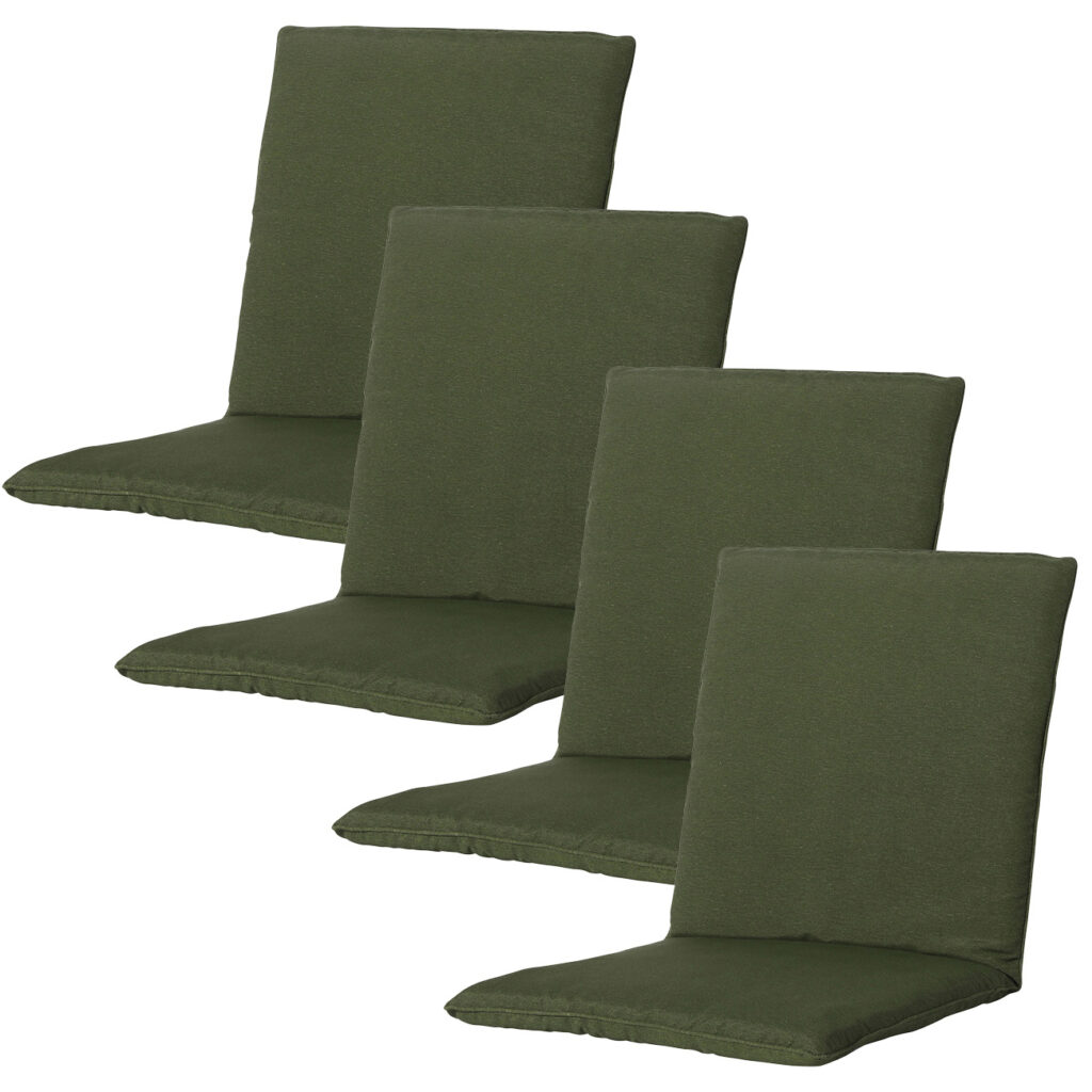 Niederlehner-Auflage 4er-Set, Gartenstuhlkissen wasserabweisend, grün, 97 x 49 cm
