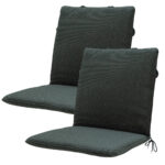 Niederlehner-Auflage 2er-Set, Gartenstuhlkissen wasserabweisend, dunkelgrau, 97 x 49 cm