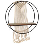 Hängeregal Makramee, Wandregal rund, Ø 32 cm