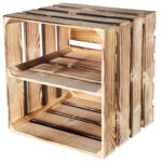 Holzkiste mit Regalboden, braun, Regalkiste, 40 x 30 x 40 cm