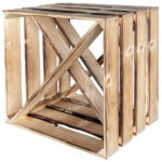 Weinkiste mit diagonalen Regalstreben, Holzkiste, 40 x 30 x 40 cm