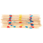 Mikado mit 41 Holzstäbchen, Geschicklichkeitsspiel Mikado für die ganze Familie, 18 cm