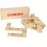 Domino aus Holz, 28 Holzspielzeugsteine in praktischer Box, 19,3 x 6,5 x 4,2 cm