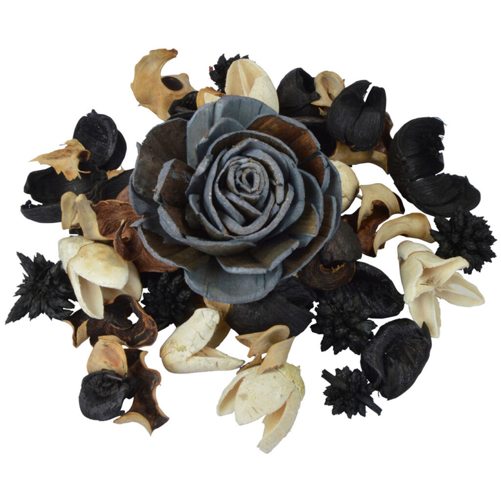 Potpourri-Mix Sandelholz, dekorative Trockenblüten, anthrazit, 110 g