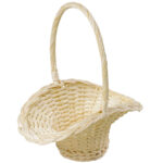 Streukorb aus Naturmaterial, Blumenkorb in extravaganter Form, creme, 24 x 16 x 11 cm