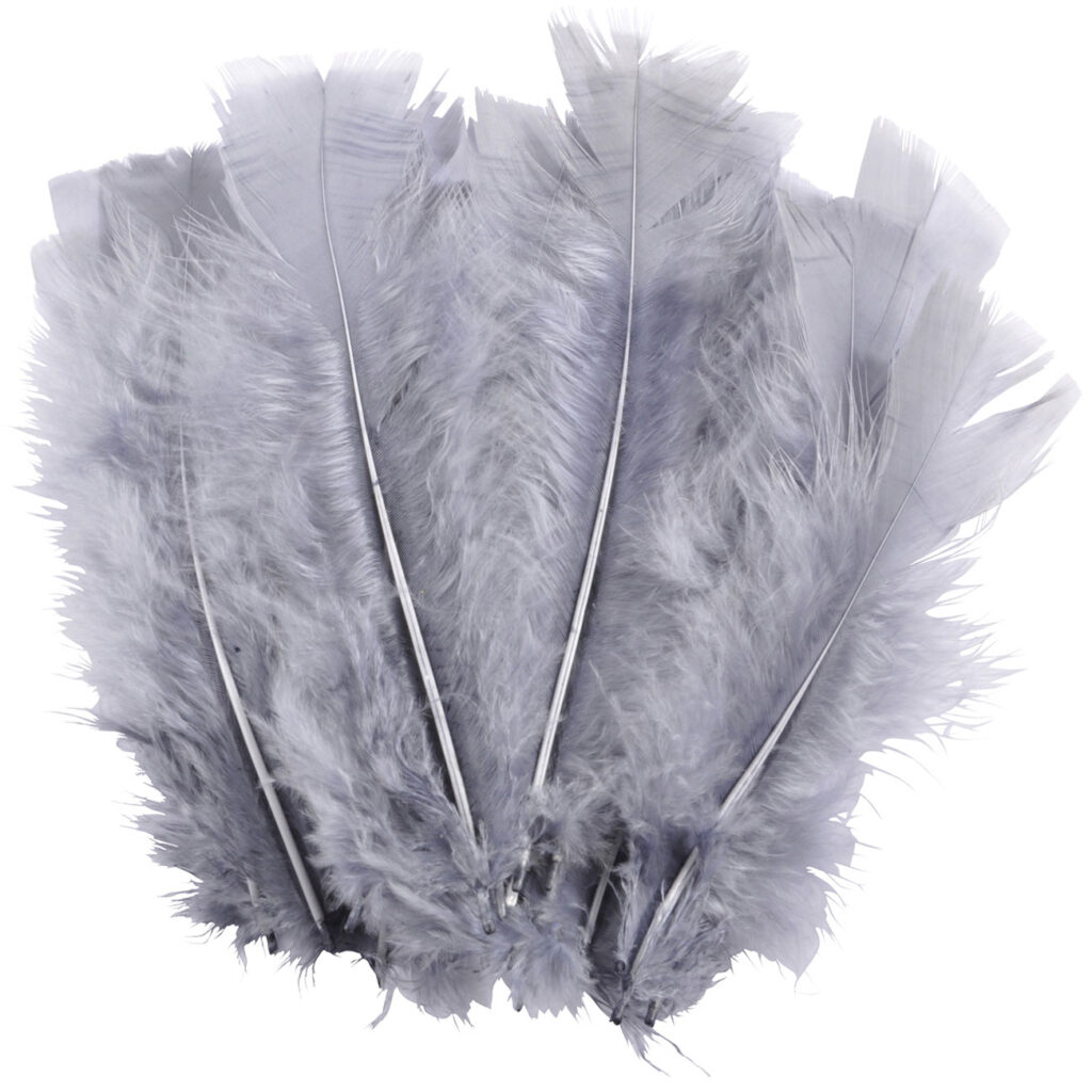 Dekofedern, 35 Stück, Grau, 17 cm Dekofedern, 35 Stück, Grau, 17 cm