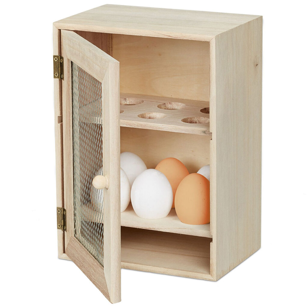 Eierschrank, Holz, natur,  H 25 cm x B 18 x T 12 cm