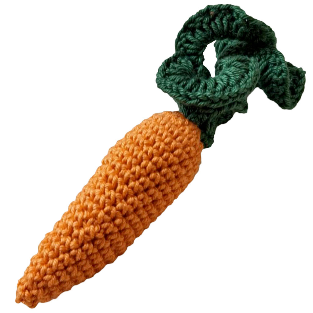 Häkel Karotte, orange-grün, handgemacht, Deko-Karotte L 14 cm