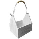 Deko Korb , Holz mit Drahtaufhänger, weiss, 20 x 15 x 10 cm Deko Korb , Holz mit Drahtaufhänger, weiss, 20 x 15 x 10 cm