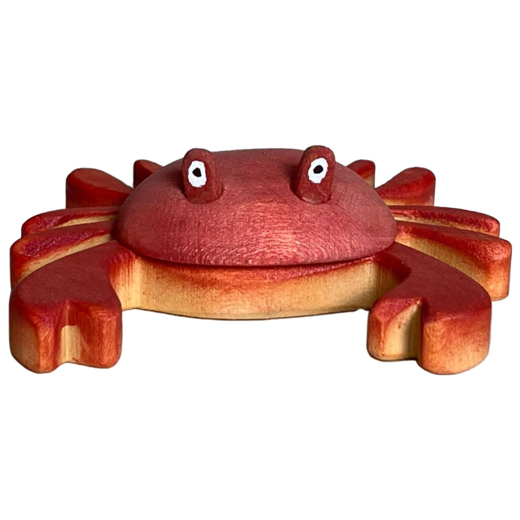 Holztier Krebs, handgefertigt, 16 x 8 x 3 cm