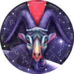 Sternzeichen Holz Puzzle Steinbock, 180 Teile, Horoskop Ø 24 cm