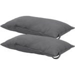2er-Set Kopfkissen für Garten- und Liegestühle, ca. 24 x 40cm, grau
