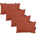 4er-Set Kopfkissen für Garten- und Liegestühle, ca. 24 x 40cm, terra