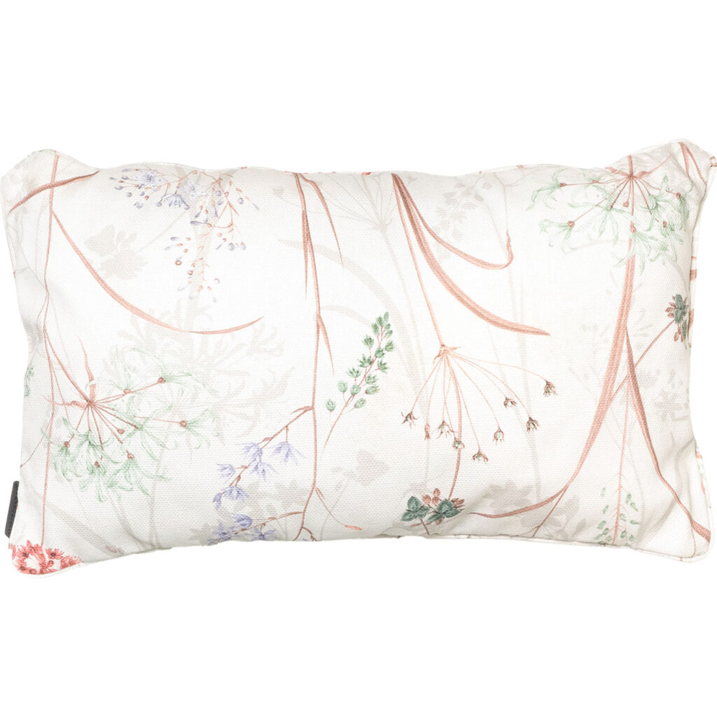 Deko-Kissen Outdoor, Blumenmuster weiss, 30 x 50 x 10 cm
