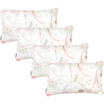 4er-Set Deko-Kissen Outdoor, Blumenmuster weiss, 30 x 50 x 10 cm 4er-Set Deko-Kissen Outdoor, Blumenmuster weiss, 30 x 50 x 10 cm