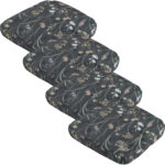4er-Set Stuhlkissen Outdoor, Blumenmuster anthrazit, 48 x 48 cm 4er-Set Stuhlkissen Outdoor, Blumenmuster anthrazit, 48 x 48 cm