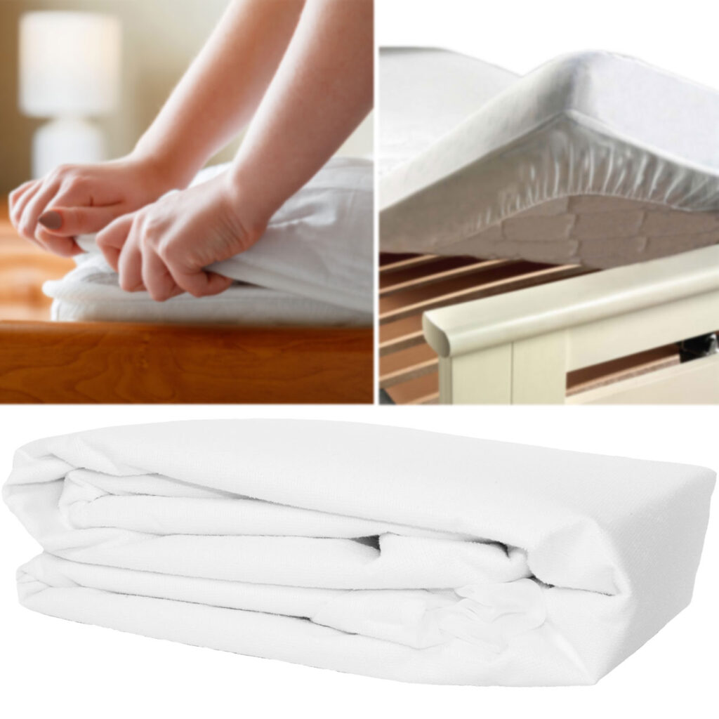 Anti-Milben Matratzenschoner, Fleece, weiss, 160 x 200 cm