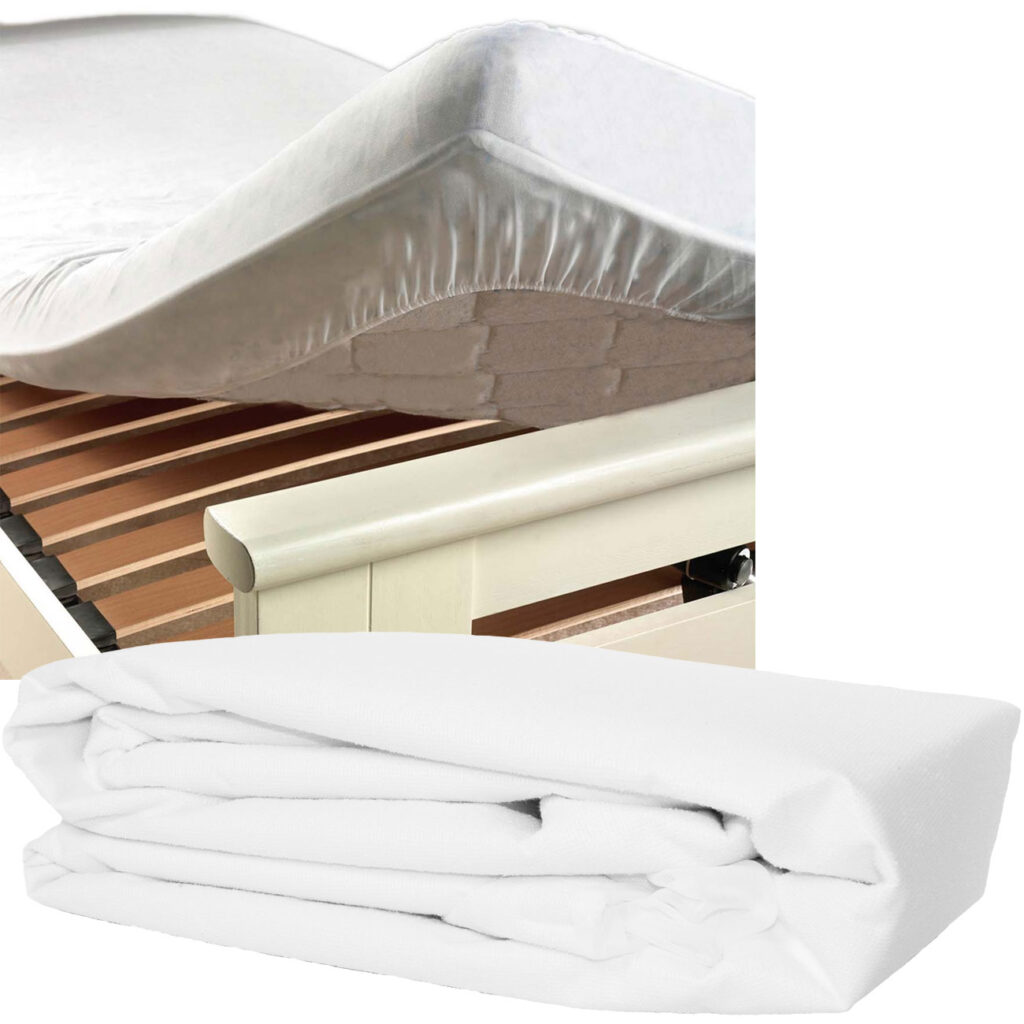 Anti-Milben Matratzenschoner, Fleece, weiss, 180 x 200 cm