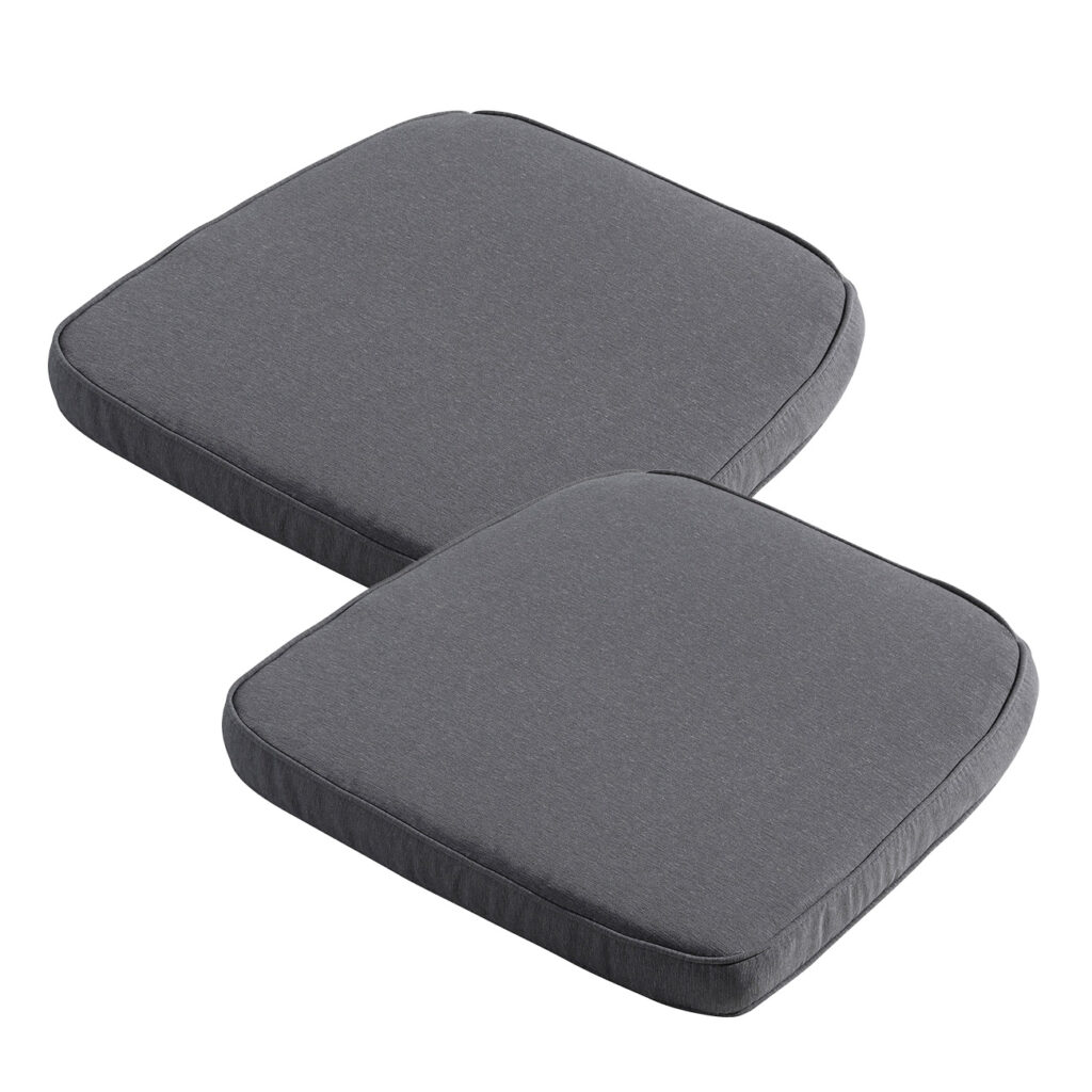 Stuhlkissen Outdoor 2er-Set, bequeme und komfortable Sitzkissen, grau, 48 x 48 cm