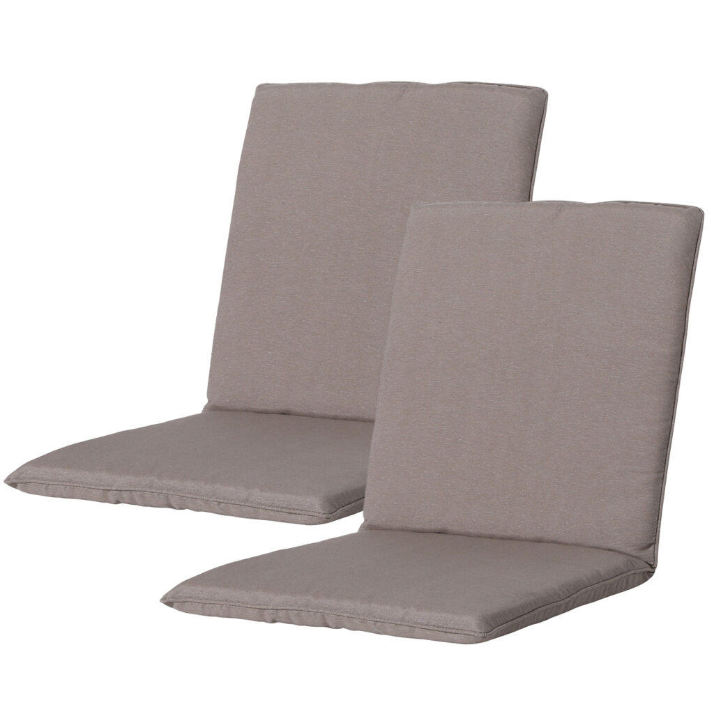 Niederlehner-Auflage 2er-Set, weiche und komfortable Gartestuhlkissen, taupe, 97 x 49 cm