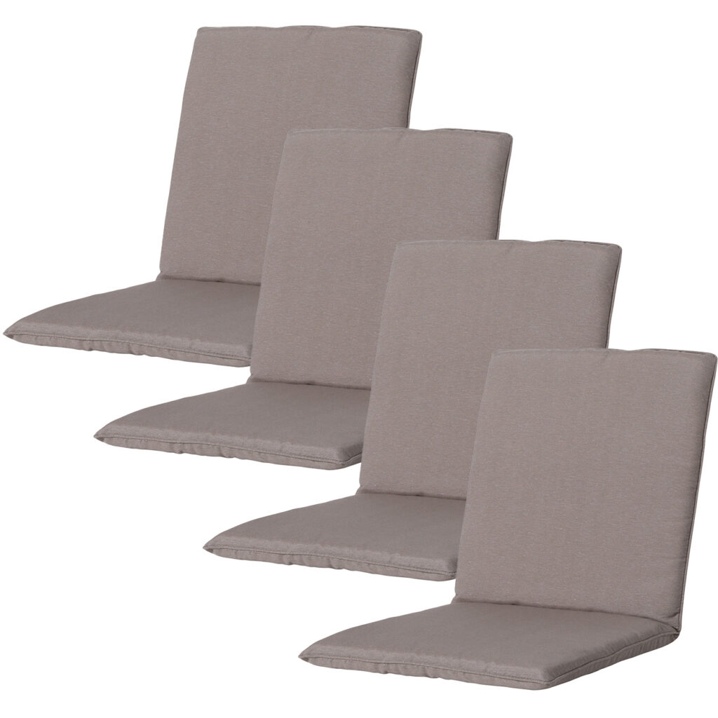 Niederlehner-Auflage 4er-Set, weiche und komfortable Gartestuhlkissen, taupe, 97 x 49 cm