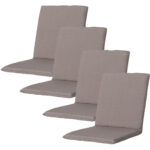 Niederlehner-Auflage 4er-Set, weiche und komfortable Gartestuhlkissen, taupe, 97 x 49 cm