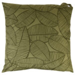 Kissen Outdoor mit Blatt-Muster, Gartenkissen aus Polyester, grün, schwarz, 45 x 45 cm