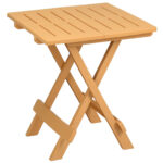 Beistelltisch aus Kunststoff, klappbarer Gartentisch, braun, 45 x 43 x 50 cm