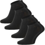 Sneaker Socken schwarz, 4er-Set, Baumwolle-Mix, Kurze Socken 39-42