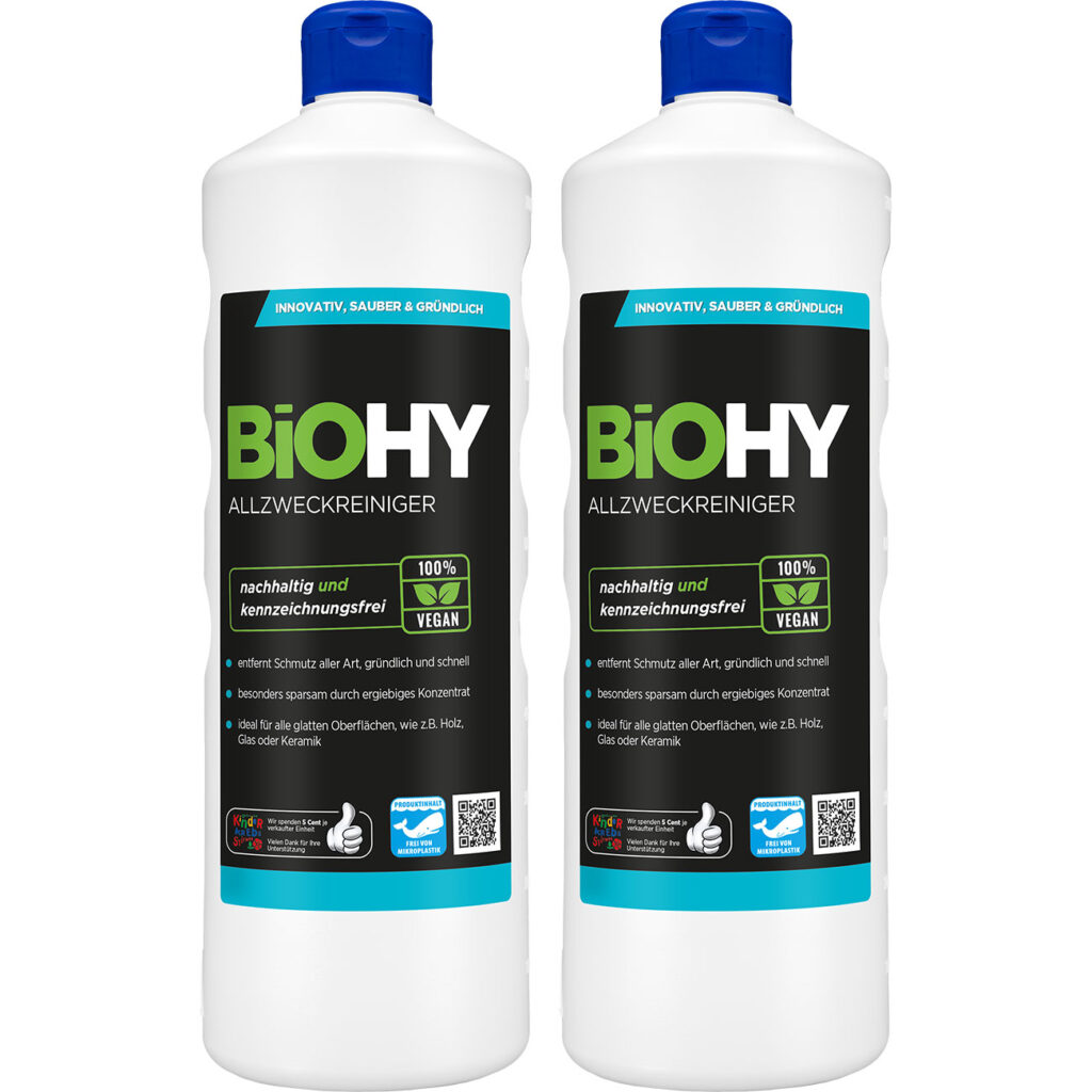 2er-Set Allzweckreiniger, 100% vegan, nachhaltig und kennzeichnungsfrei, 1 Liter