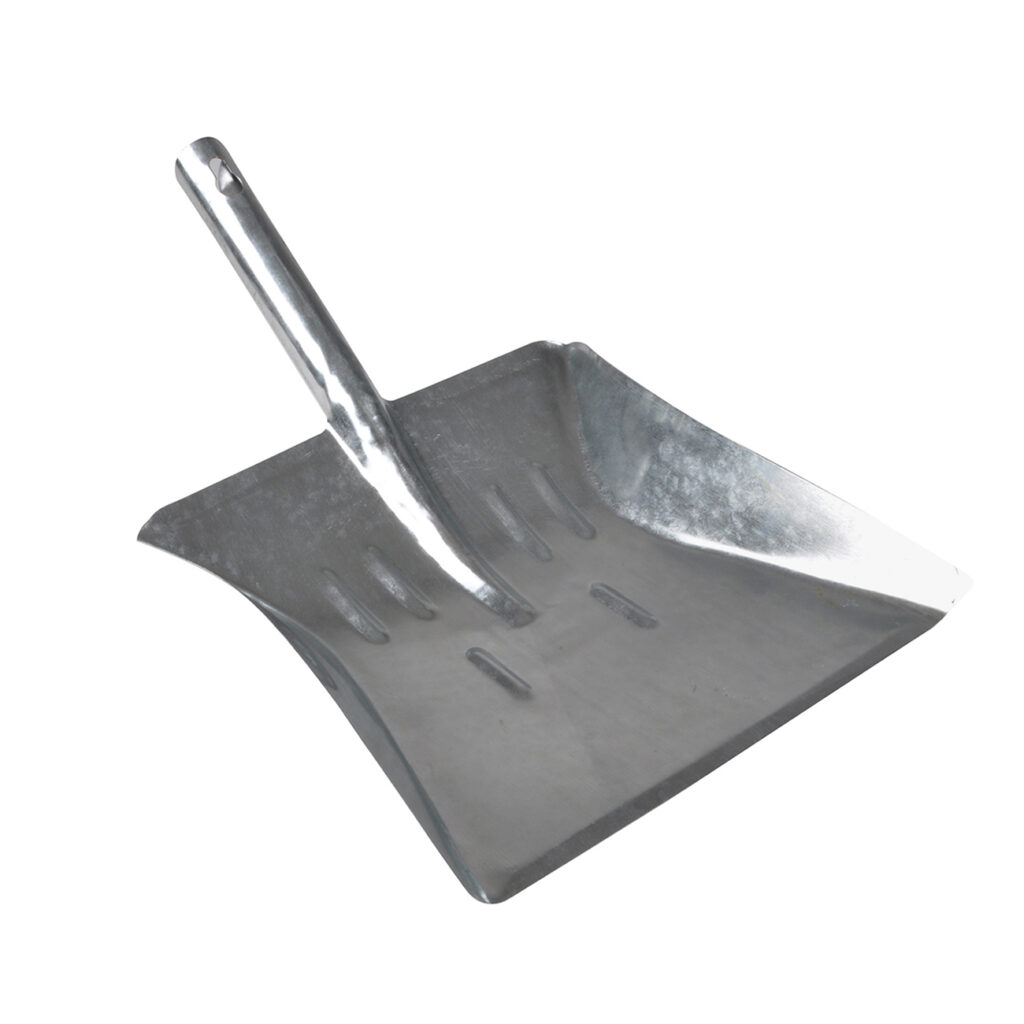 Verzinkte Kehrschaufel aus Metall, Kehrblech silber, 38 x 5 x 21 cm