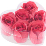 6 rote Rosen-Duftseifen in Geschenk-Box