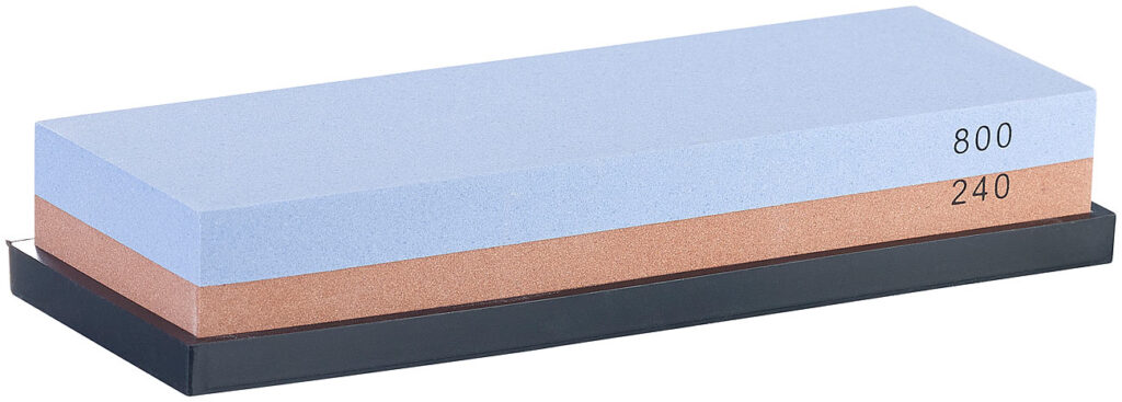 Doppel-Wasser-Schleifstein mit rutschfestem Halter, Körnung240/800
