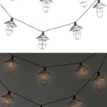 Solar-LED-Lichterkette mit 10 Metall-Laternen, warmweiss, IP44, 1,6 m