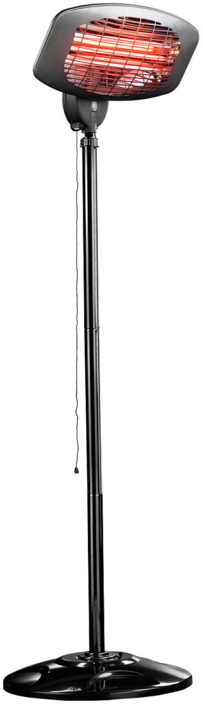 Quarz-Aussen-Heizstrahler QW-2000 mit Standfuss, höhenverstellbar, IPX4