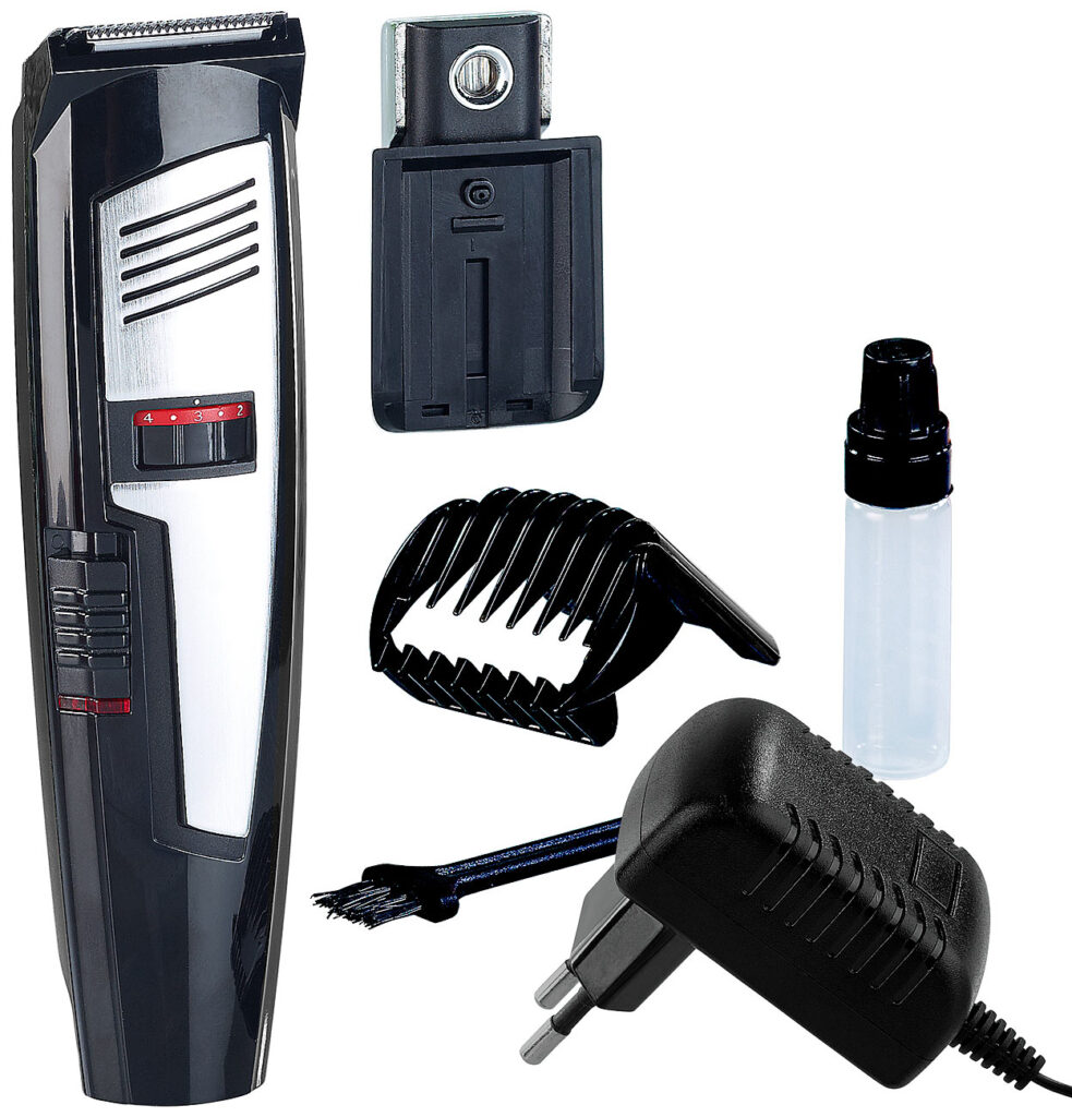 2in1-Präzisions-Akku-Bartschneider mit Laser-Guide, 20 Schnittlängen