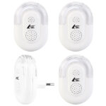 4er-Set Steckdosen-Raumluftqualitäts-Messgeräte mit LED-Ampelsystem