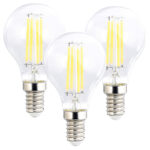 9er-Set LED-Filament-Lampen, G45, E14, 470 lm, 4 W, 2700 K, dimmbar