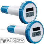 2er-Set digitale Solar-Teich-& Poolthermometer, LCD-Anzeige, IPX7
