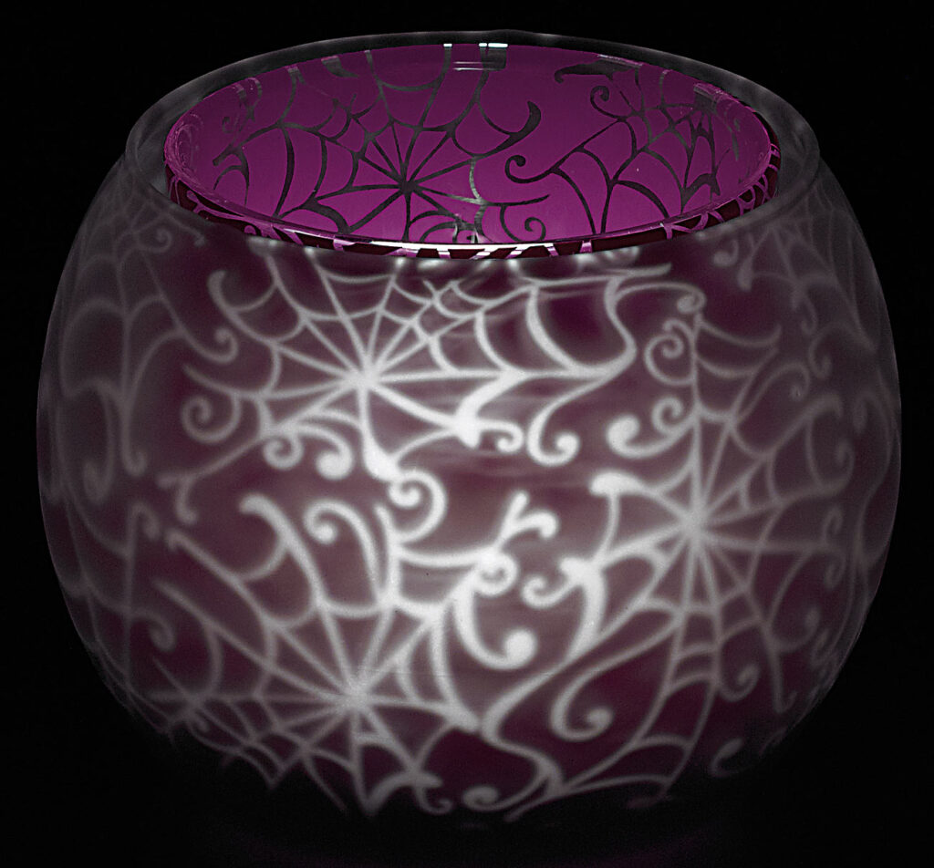 Doppelglas-Windlicht „Spinnennetz“ Doppelglas-Windlicht „Spinnennetz“