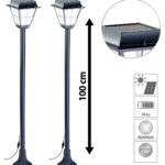 2er-Set Hybrid Solar-LED-Wegeleuchte mit optional. Netzbetrieb