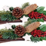 2er-Set Handgefertigte Weihnachts- & Adventsgestecke, Tannenzapfen