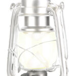 Dimmbare LED-Sturmlampe, Batterie, 200 lm, 3W, tageslichtweiss, silbern