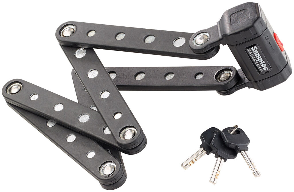 Fahrrad- & Motorrad-Faltschloss mit Rahmenhalterung, 95 cm,5 mm Stahl