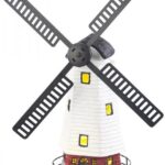 Solar-Deko-Windmühle mit drehendem Windrad & LED-Licht, 8-Stunden-Akku