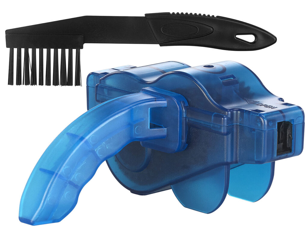 Fahrrad-Kettenreiniger mit Bürste und Zahnkranzkratzer