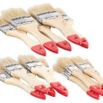 15-teiliges Flachpinsel-Set mit Holzstielen und Naturborsten, 3 Grössen
